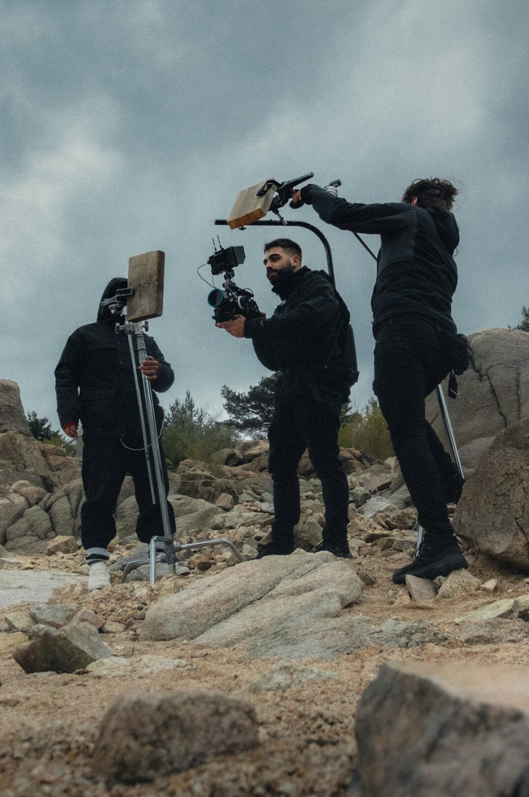 film crew on set